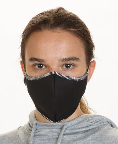 Zero - Black & Stripe - 2Pack Face Masks with spunbond protective barrier